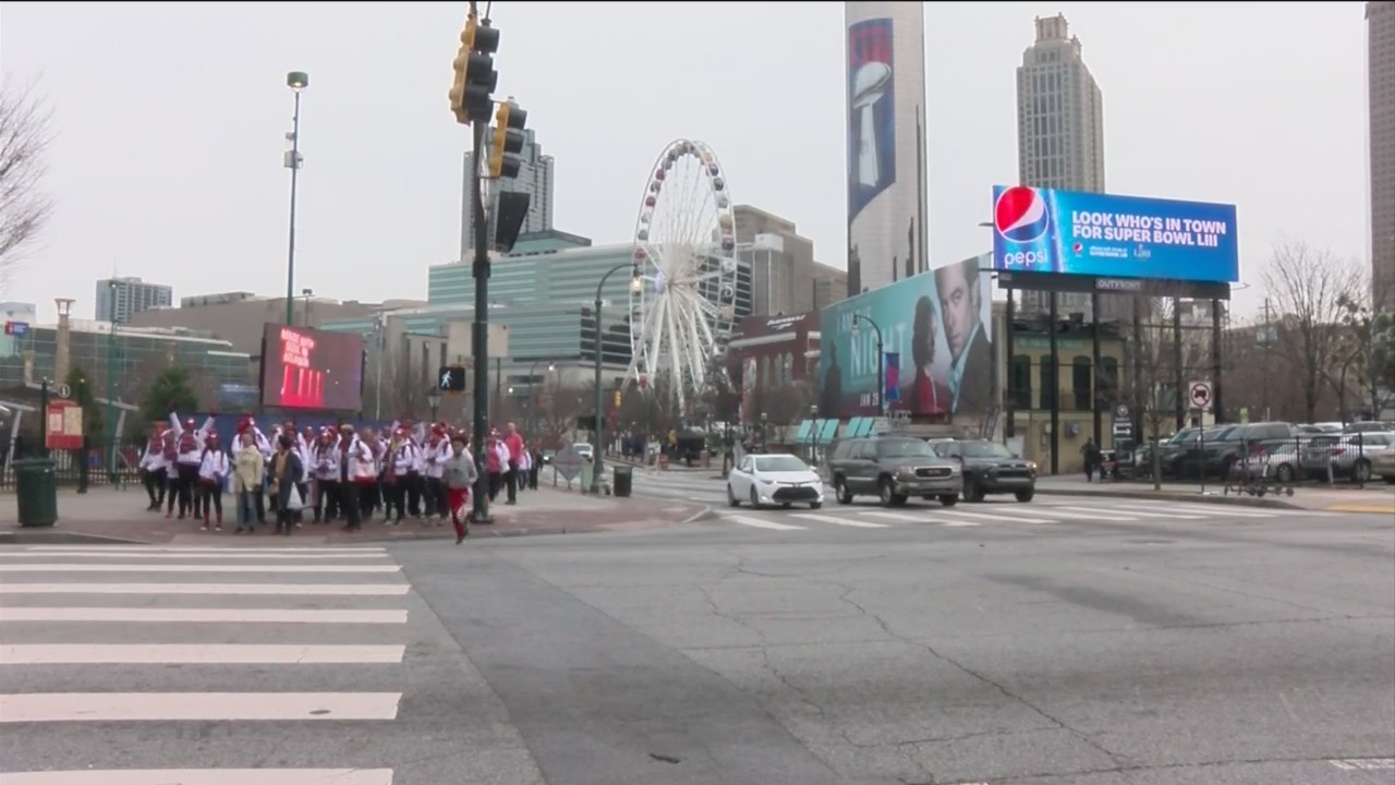 A bird's eye view from Skyview Atlanta ahead of Super Bowl 53